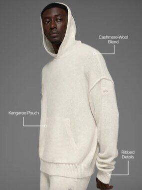 ALO Yoga Men's Wool Cashmere "New Class" Hoodie- NAVY 2XL